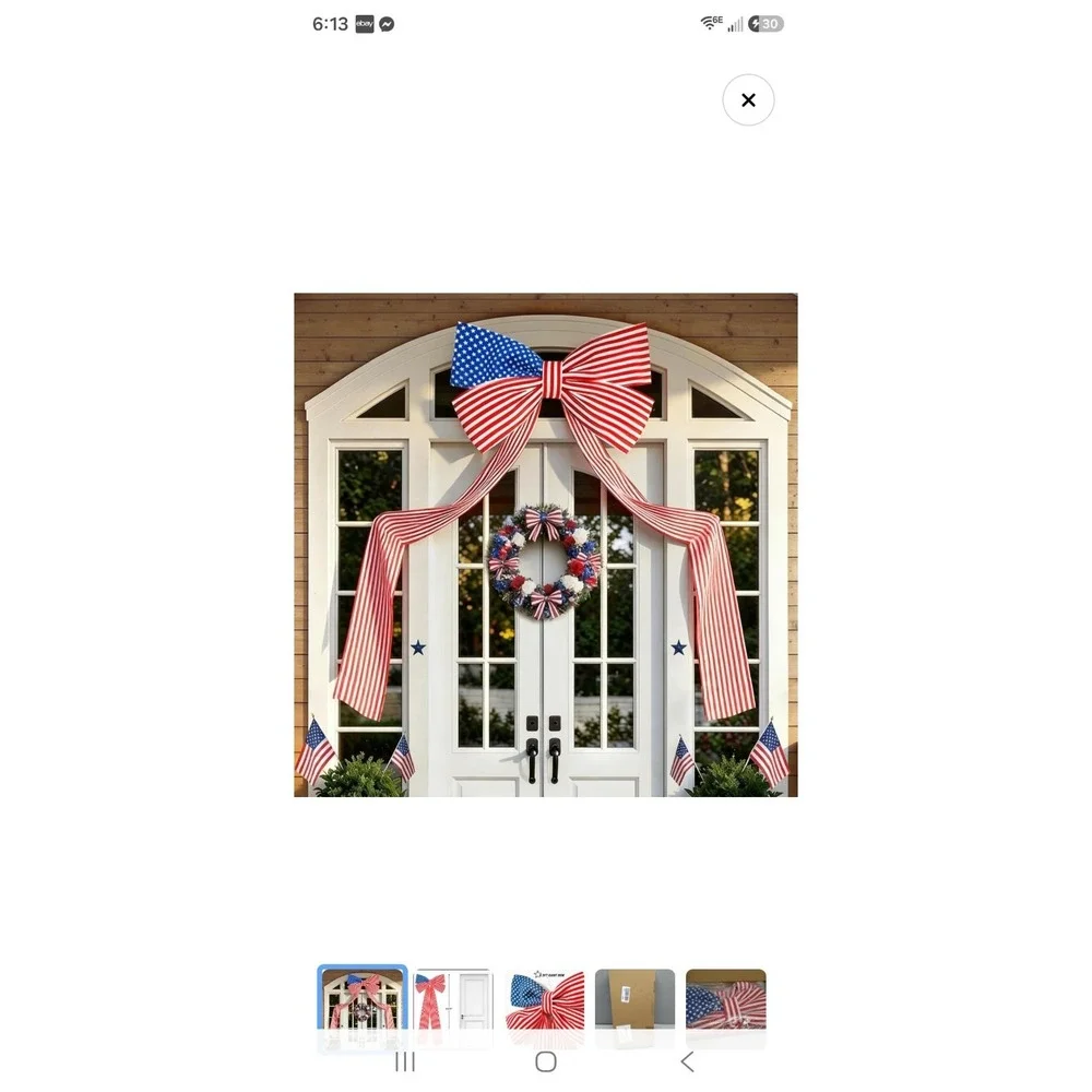 4th of July Decorations Outdoor - 6.5FT Giant Patriotic Bow - Fourth of July ...
